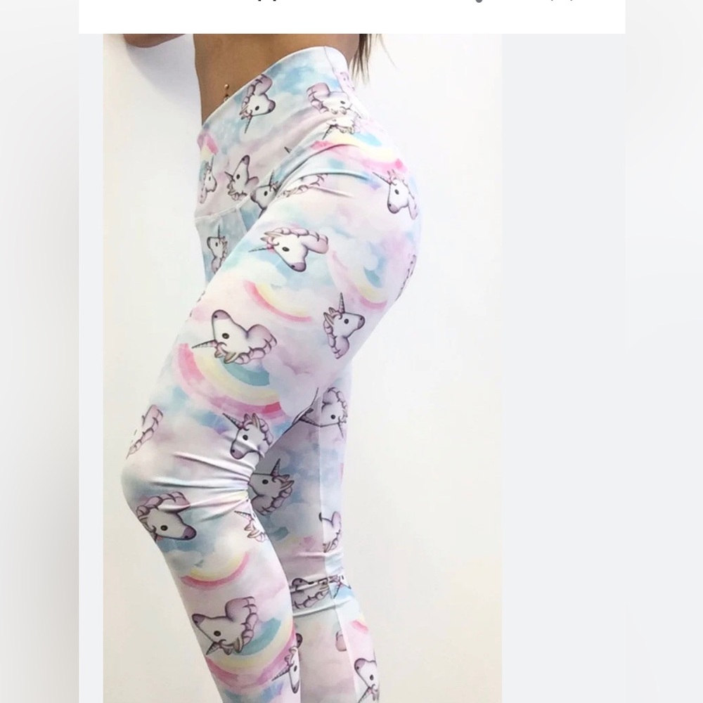 ABS2B rainbow unicorn ruched back pants M